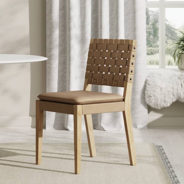 Woven Faux Leather Dining Chair at Nathan James
