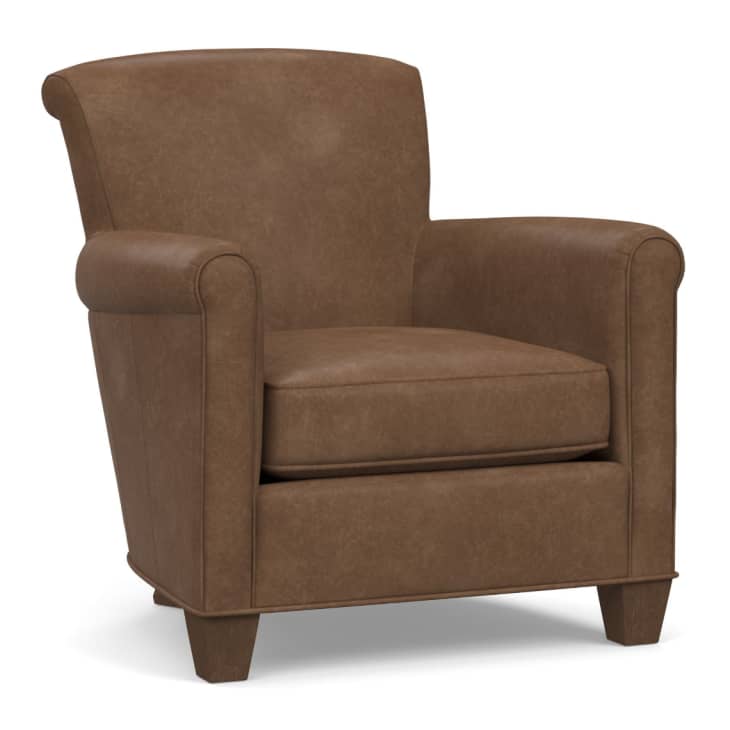 Irving Roll Arm Leather Armchair at Pottery Barn