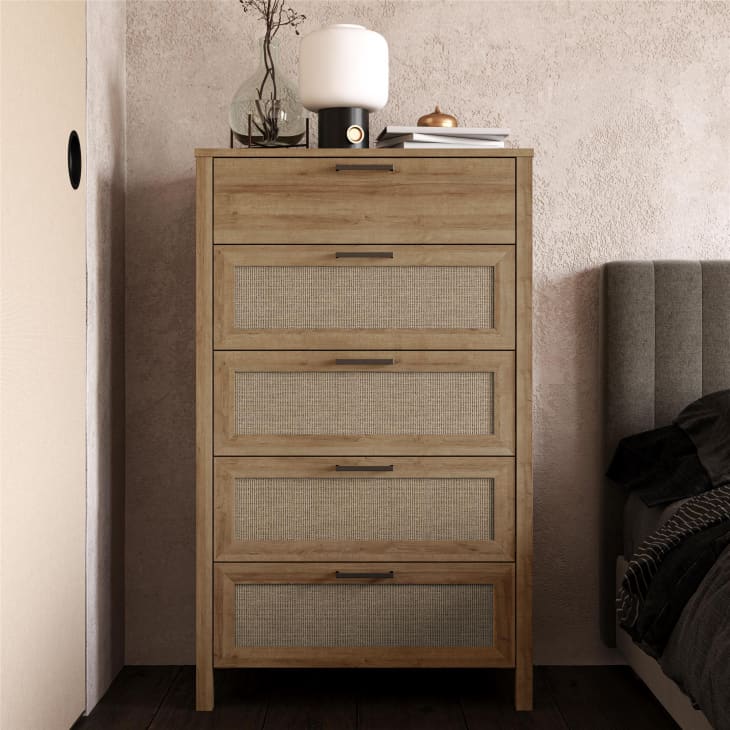 Product Image: Queer Eye Wimberly 5-Drawer Dresser, Natural with Faux Rattan