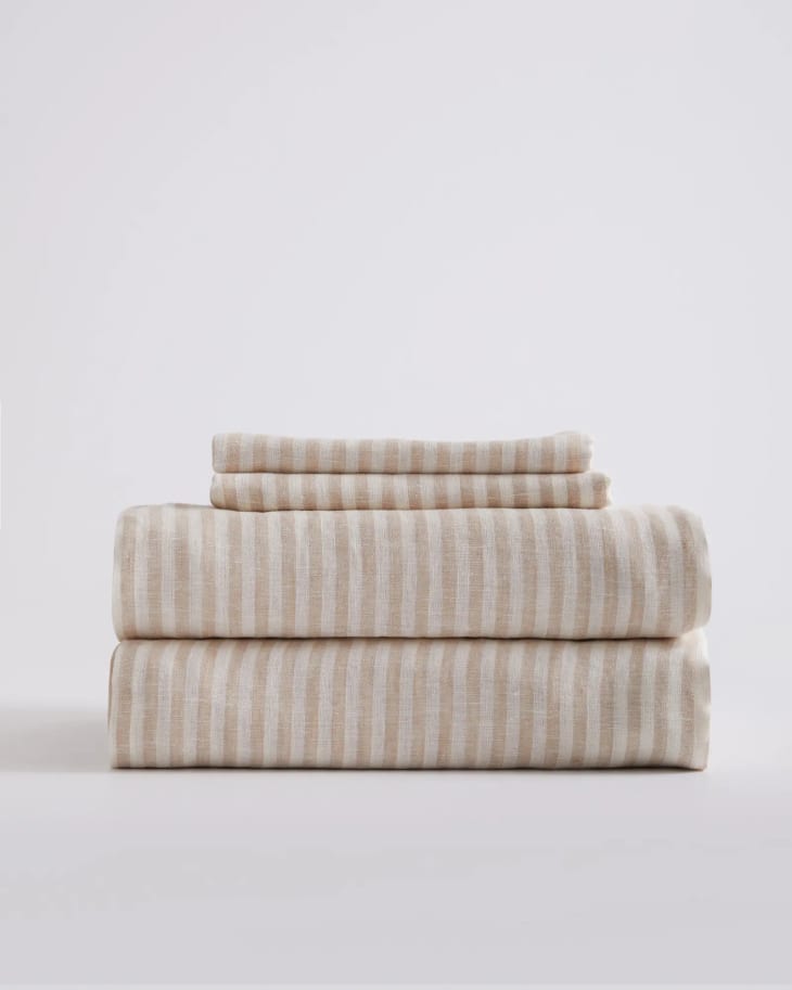 Product Image: Quince European Linen Stripe Sheet Set
