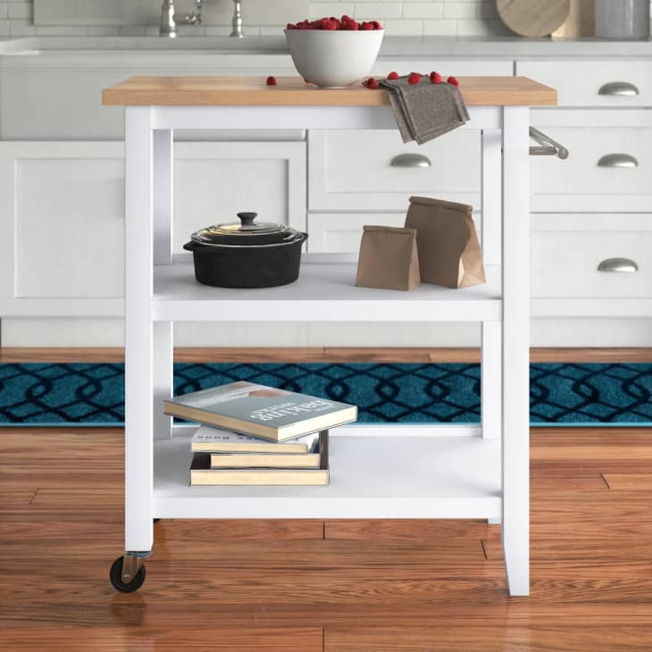 Raabe Rolling Kitchen Cart with Solid Wood Top at Wayfair