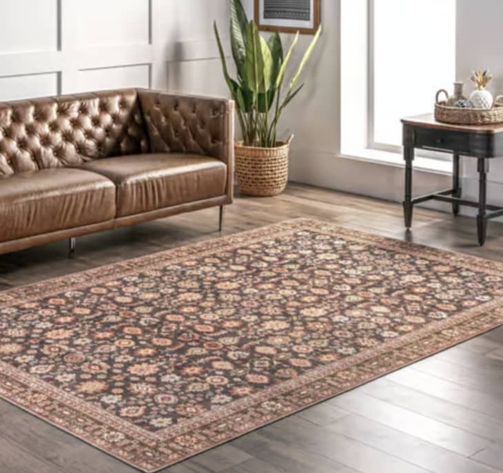 Product Image: Beige Claire Washable Floral Area Rug, 5' x 8'