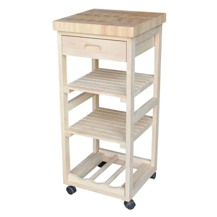 Unfinished Kitchen Cart with Drawer at Home Depot