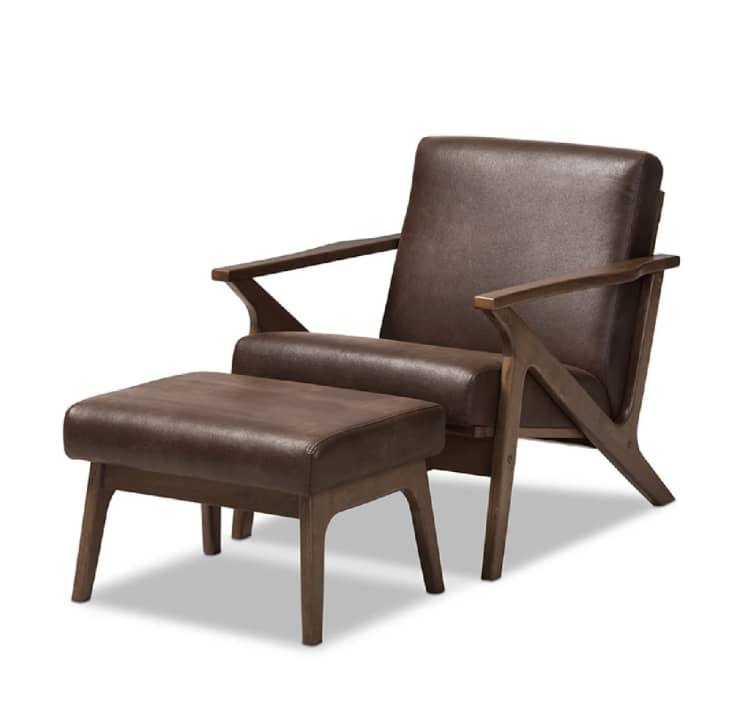 Product Image: Baxton Studio Bianca Faux Leather Lounge Chair and Ottoman Set