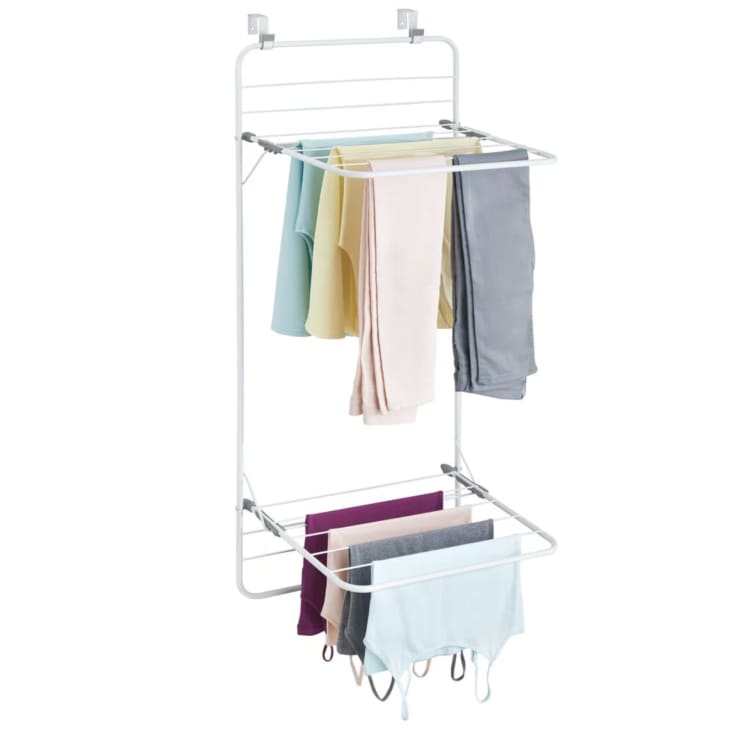 mDesign Collapsible Over-the-Door Laundry Rack at Walmart