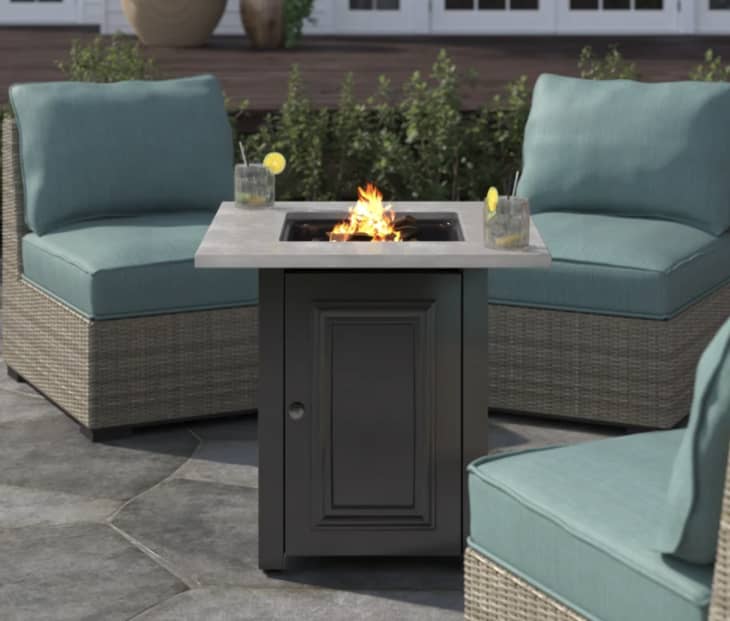 Sabina Steel Propane Outdoor Fire Pit Table with Lid at Wayfair
