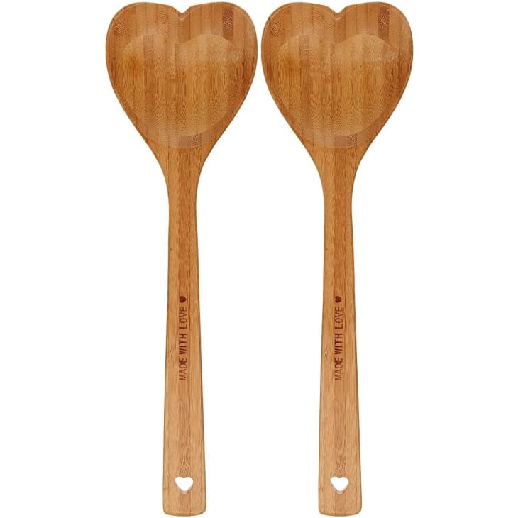 Product Image: "Made With Love" Heart Shaped Bamboo Spoon (2-Pack)