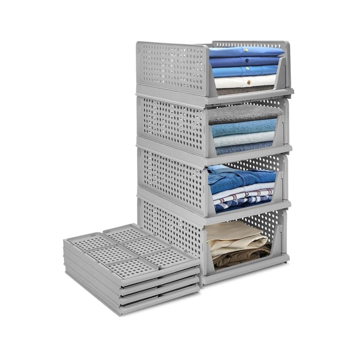 Small Stackable Storage Totes 4-Pack - 4 Pack