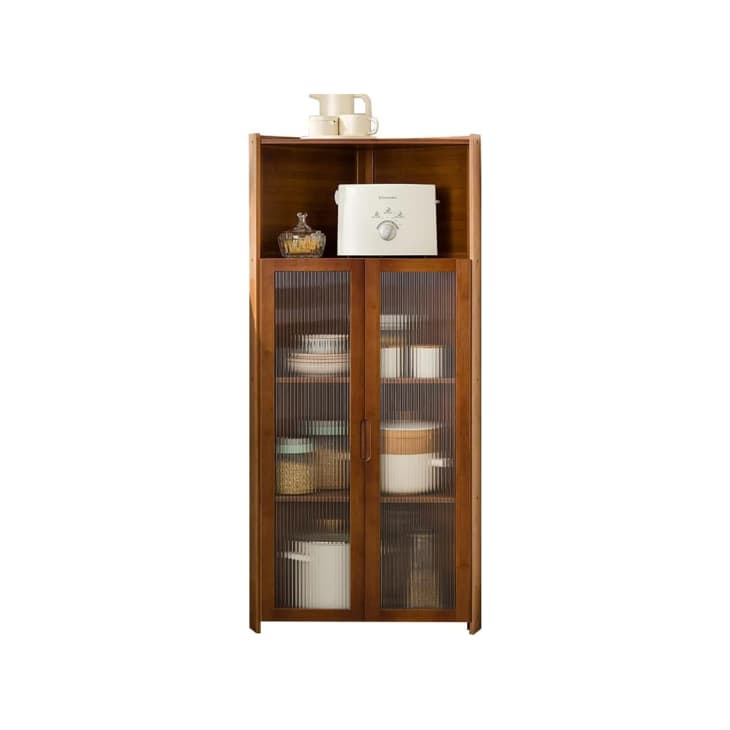  AWQM 4-Tier Corner Cabinet with Doors & Shelves