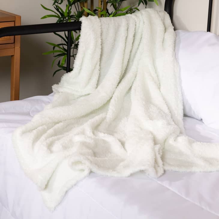 Luxe Collection Sherpa Blanket, Cream at Five Below