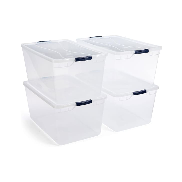 Rubbermaid Cleverstore Clear Plastic Storage Bins at Amazon