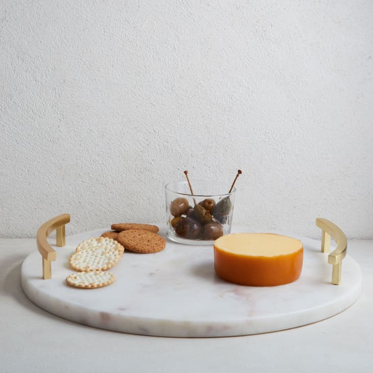 Marble and Brass Round Charcuterie Board at West Elm