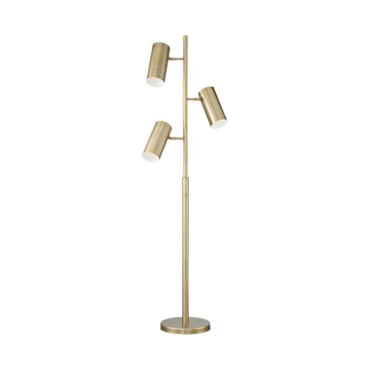 Possini Euro Canasta Trac Satin Brass Modern Tree Floor Lamp at Lamps Plus