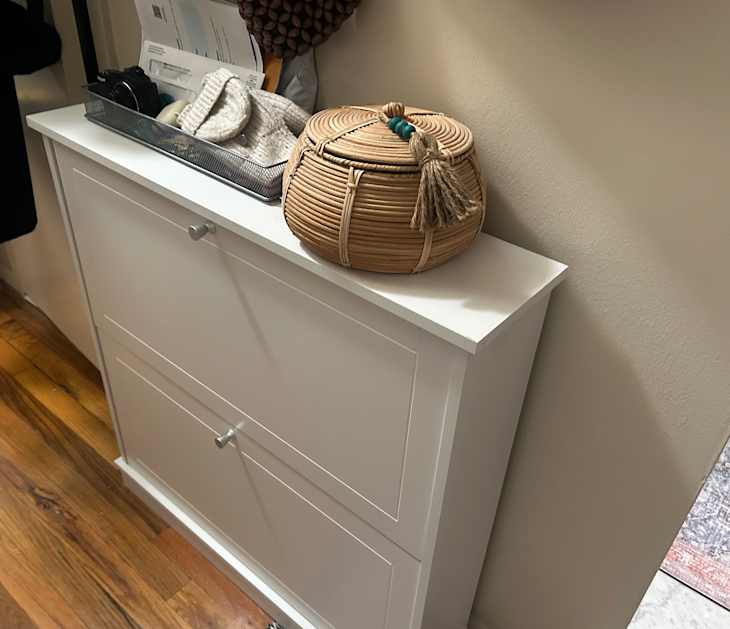 shoe dresser This Cabinet Transformed My Narrow Entryway The striking wood color size:Custom Size – Add Measurements in Cart EP07851GY08 Black Satin Maxi Dress,
