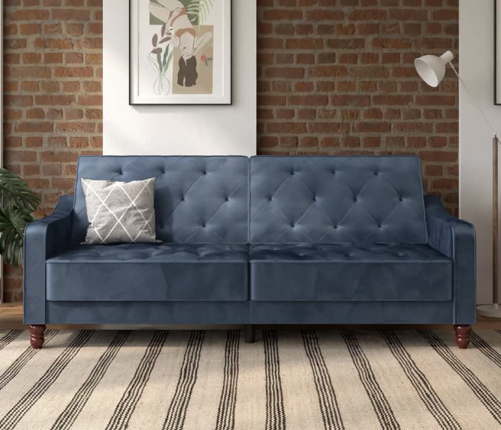 Novogratz Vintage Tufted Velvet Split Back Futon at Walmart