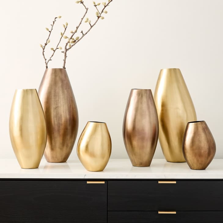 Product Image: Organic Gold Metal Vases