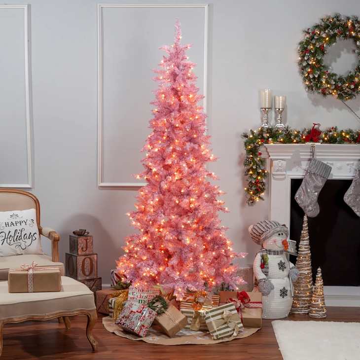Shop Bed Bath & Beyond's Pink Christmas Tree for Under 300 Apartment