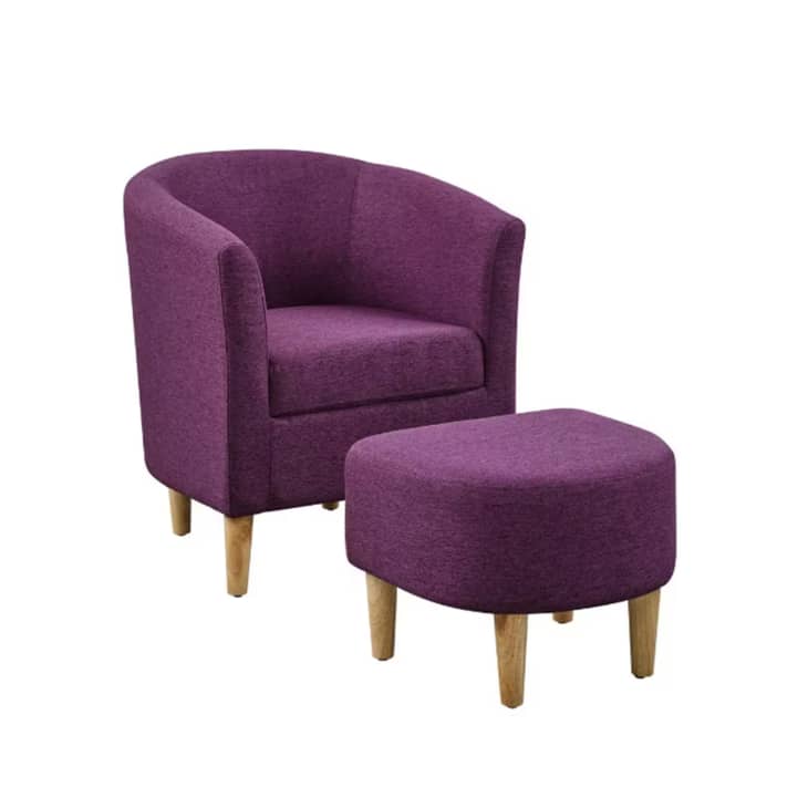 Dazone Purple Armchair and Ottoman at Home Depot