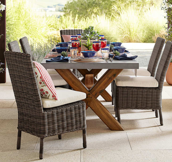 Abbott Concrete & Acacia Outdoor Dining Table at Pottery Barn