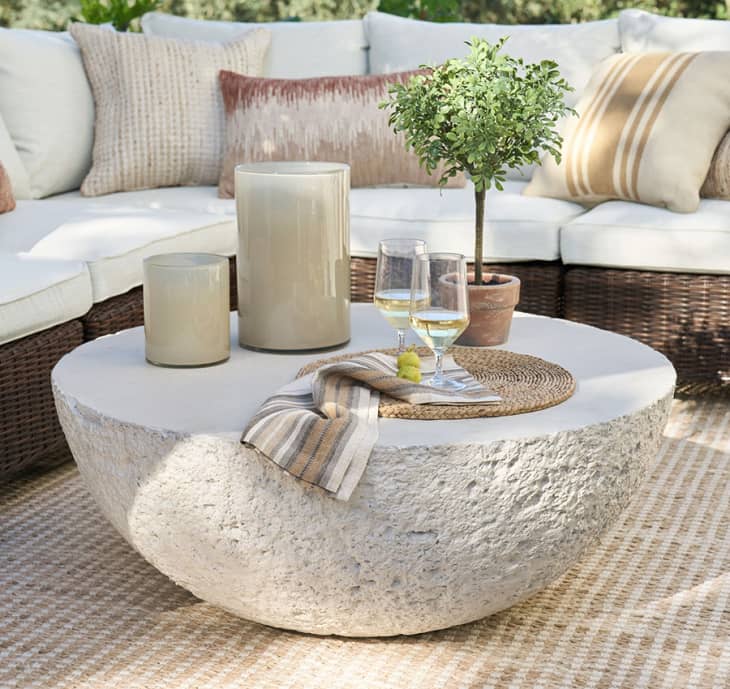 Bolinas Concrete Outdoor Coffee Table at Pottery Barn
