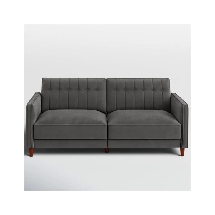 Perdue 81.5" Velvet Square Arm Convertible Sofa at Wayfair