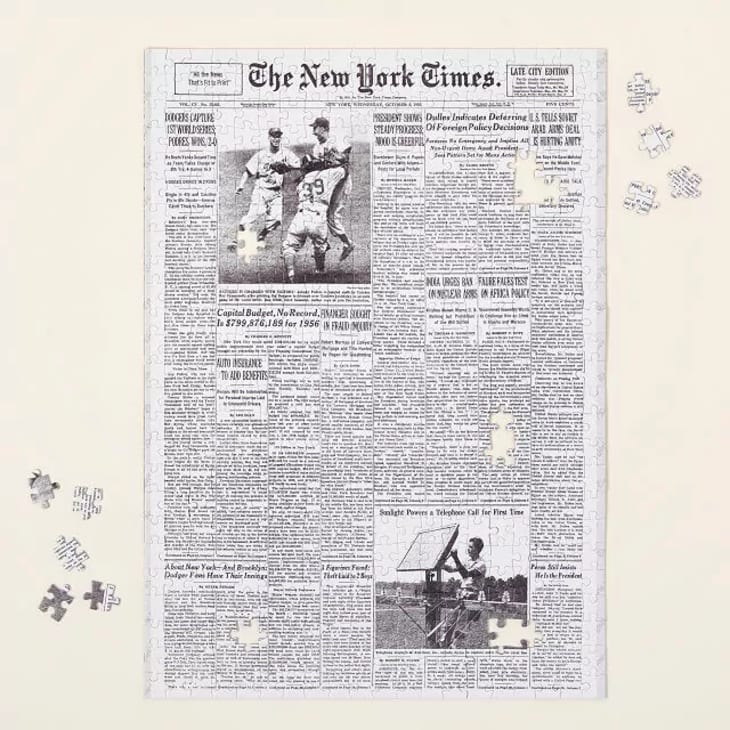 New York Times Custom Front Page Puzzle at Uncommon Goods