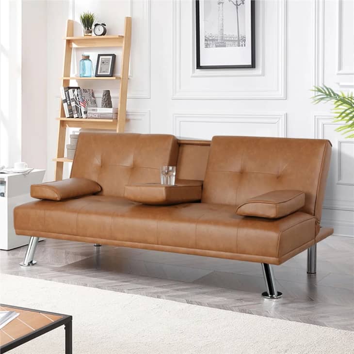 Product Image: Janni Faux Leather Cushion Back Convertible Sofa