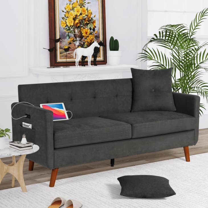Product Image: Corrigan Studio Modern Fabric Loveseat Sofa with 2 USB Charging Ports