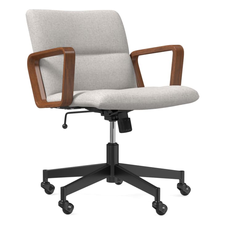 Cooper Swivel Office Chair with Wood Arms at West Elm