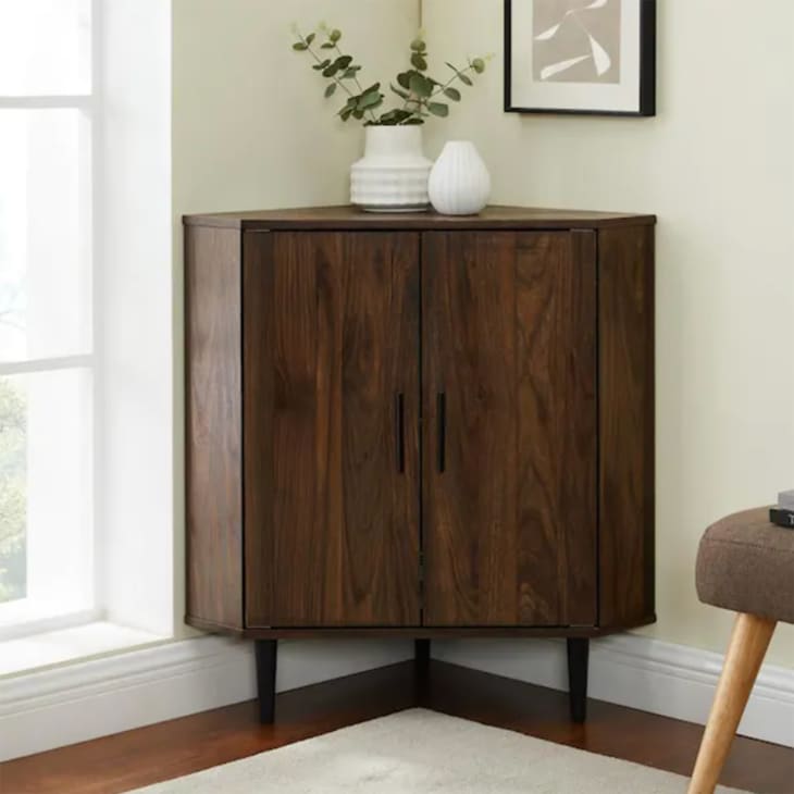 Wooden corner sales storage cabinet