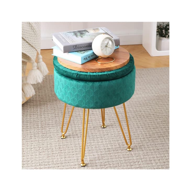 The 10 Best Coffee Table Ottomans Of 2024 Apartment Therapy   Cpintltr Velvet Storage Ottoman Round Footrest