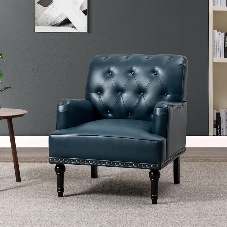 Teal leather accent cheap chair