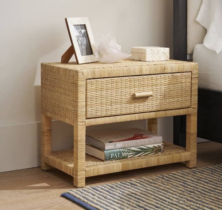 Nightstand with wicker sale drawers