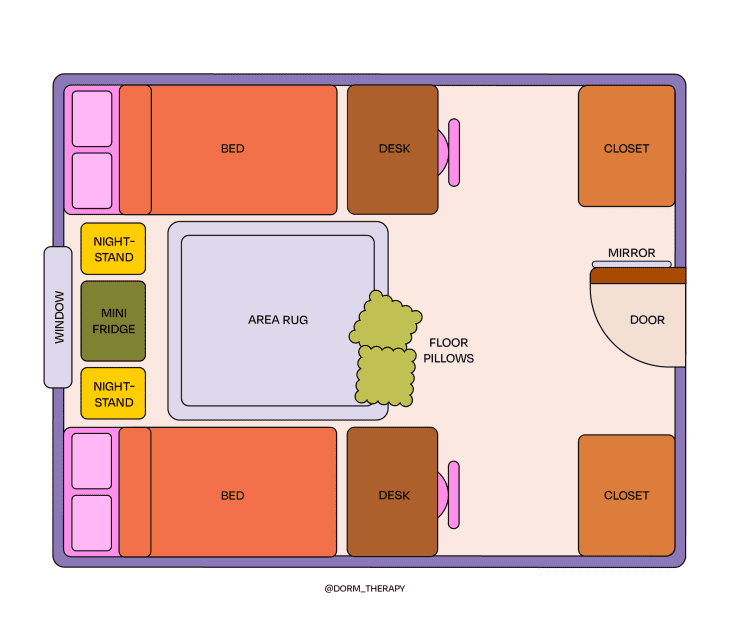 4 Dorm Room Layout Ideas for Roommates in Doubles Apartment Therapy
