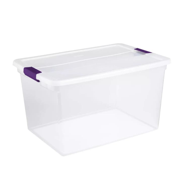 Sterilite 66qt ClearView Latch Box Clear with Purple Latches at Target