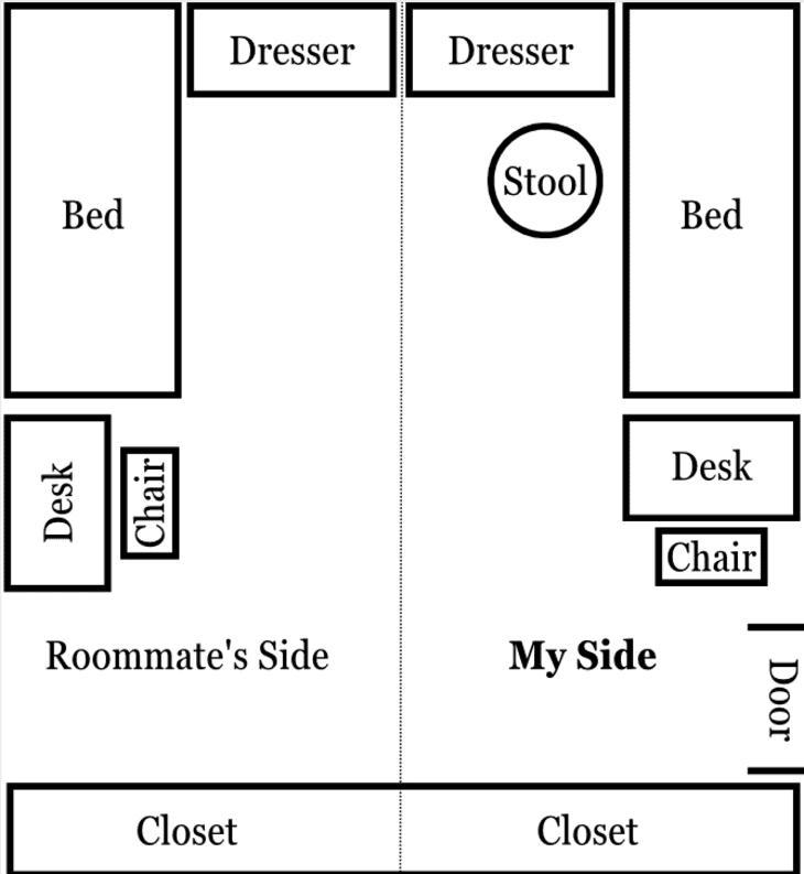 floorplan of fordham dorm room