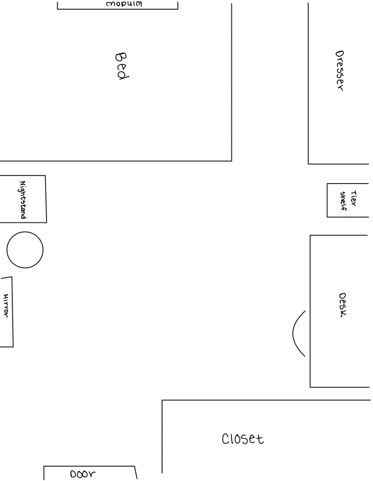 floor plan of dorm room