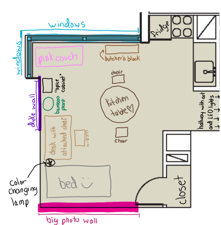 NYU dorm room floor plan