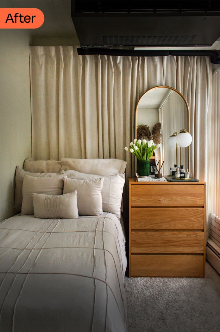 How To DIY a Curtain Wall In Your Dorm Room for 100 Dorm Therapy