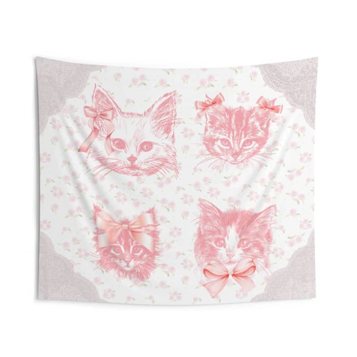 Coquette Cat Tapestry at Etsy
