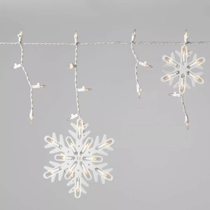 150ct Incandescent Christmas Icicle Lights with Snowflake Accent at Target