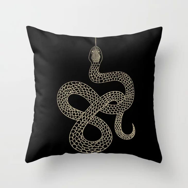 Vintage Line Snake Throw Pillow at Society6