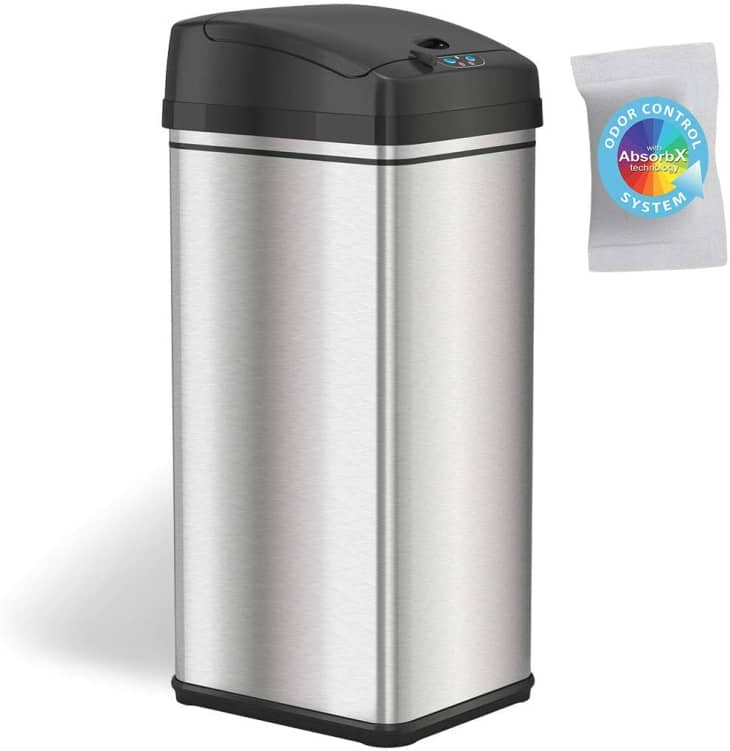 Product Image: iTouchless 13 Gallon Stainless Steel Automatic Trash Can with Odor-Absorbing Filter and Lid Lock