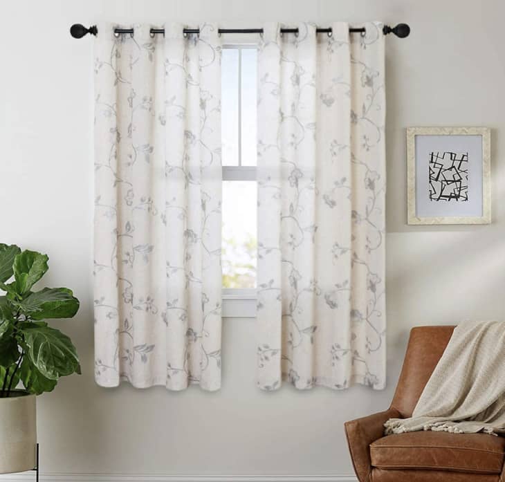 jinchan Linen Textured Curtains, 50" x 63" at Amazon