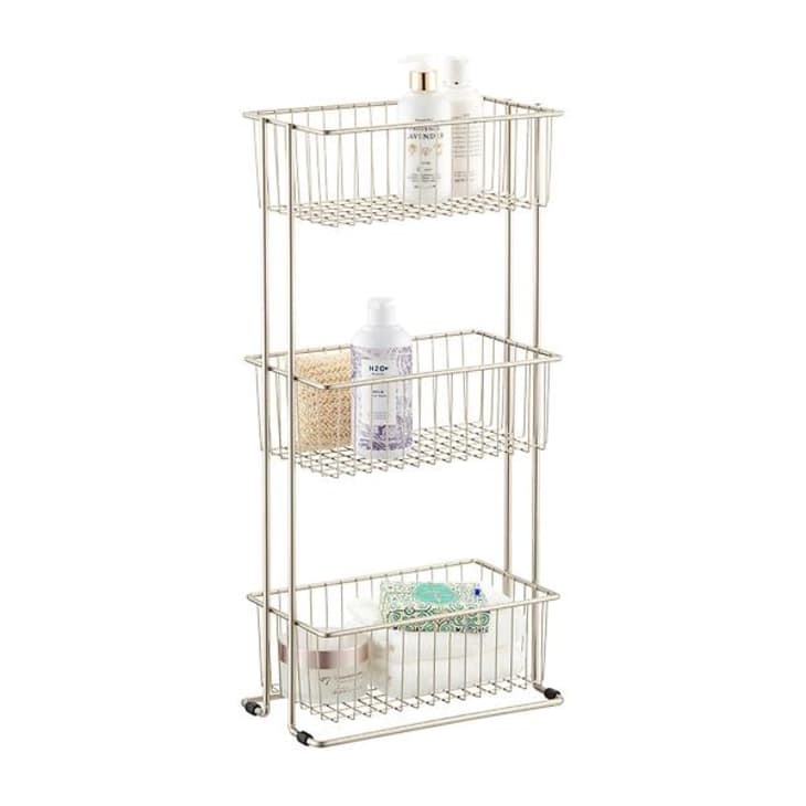 3-Tier Shelf Basket Tower Satin Nickel at The Container Store