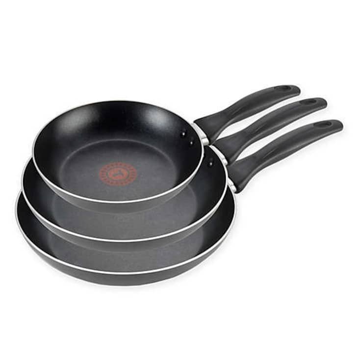 Product Image: T-fal Pure Cook Nonstick Aluminum 3-Piece Fry Pan Set in Black