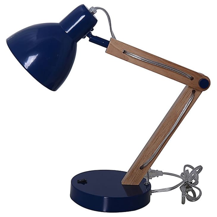 LimeLights 17.25-in Adjustable Blue Swing-arm Desk Lamp with Plastic Shade  in the Desk Lamps department at