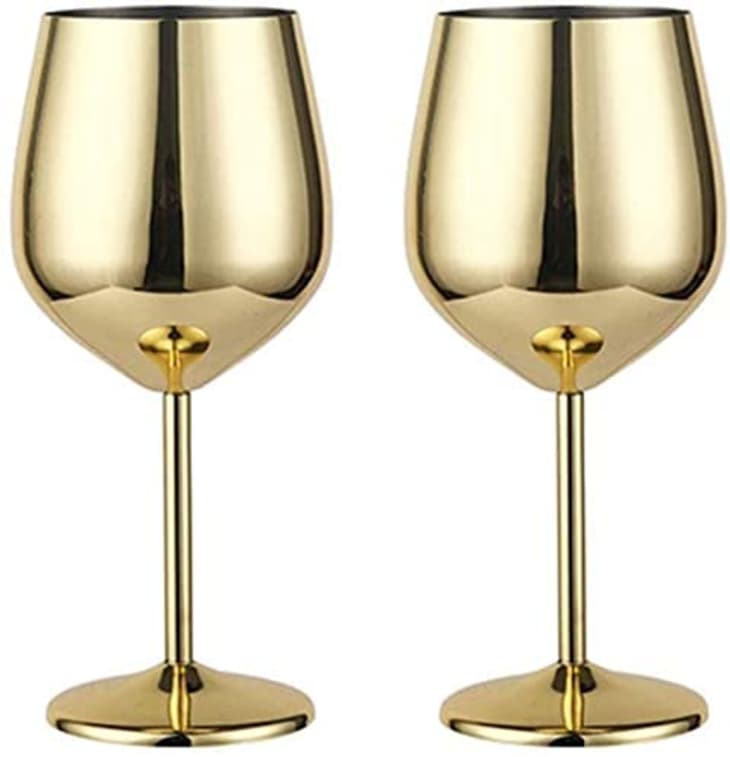 Product Image: Fools Alibai Stainless Steel Wine Gold Goblets Set of 2