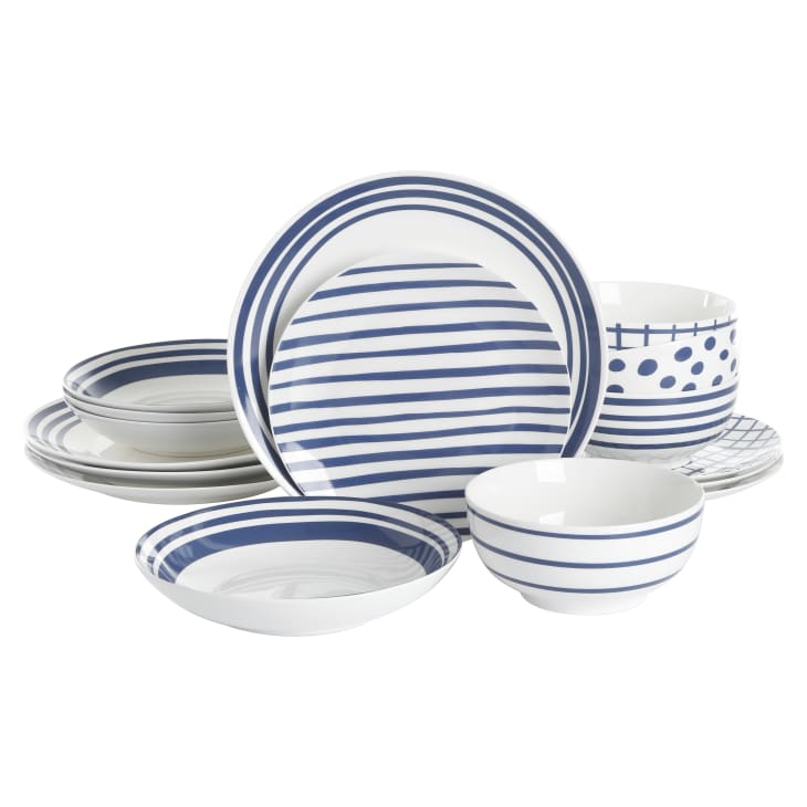 Gap Home New Blue 16-Piece Decal Fine Ceramic Dinnerware Set at Walmart