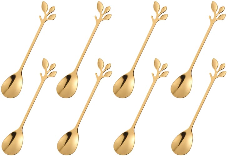 Gold Plated Stainless Steel Mini Coffee Espresso Spoons at Amazon